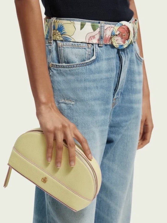 Scotch & Soda Handbags - Scotch & Soda Pastel Green Leather Toiletry Bag